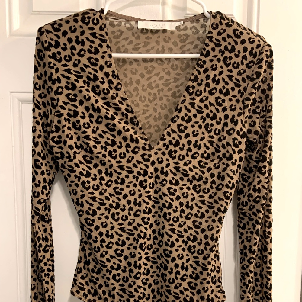 Lulus Asrt the label “Inca Black and Nude Leopard Print Mesh” Bodysuit